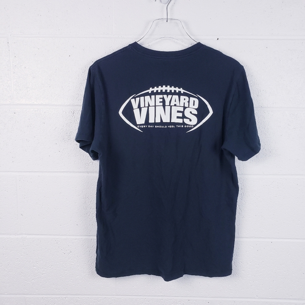 Vineyard Vines Short Sleeve Pocket Tee T-Shirt Football Black Men's Size Medium